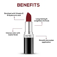 RENEE Stunner Matte Lipstick - Free Spirit 4gm - Intense Color Pay Off, Full Coverage Long Lasting Weightless Velvety Formula With One Swipe Application - Enriched With Vitamin E  Hyaluronic Acid-thumb1