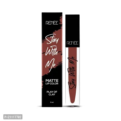 RENEE Stay With Me Matte Lip Color, Long Lasting, Non Transfer, Water  Smudge Proof, Light Weight Liquid Lipstick, Play of Clay, 5ml-thumb4