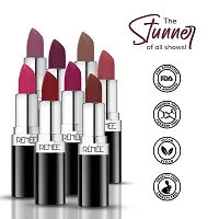 RENEE Stunner Matte Lipstick - Fired Up 4gm| Intense Color Pay Off, Full Coverage Long Lasting Weightless Velvety Formula with One Swipe Application| Enriched with Vitamin E  Hyaluronic Acid-thumb3