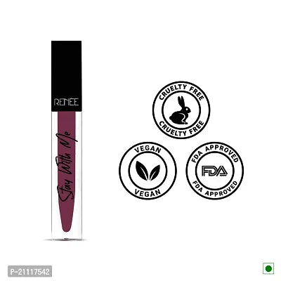 RENEE Stay With Me Matte Lip Color, Long Lasting, Non Transfer, Water  Smudge Proof, Light Weight Liquid Lipstick, Passion for Grape, 5ml-thumb3