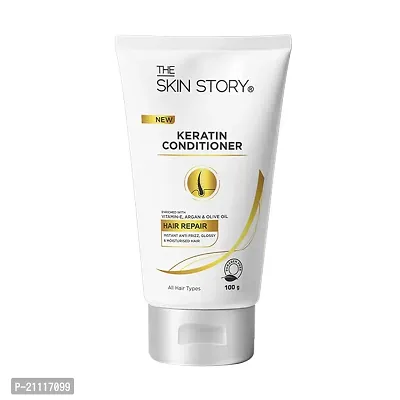 The Skin Story Keratin Smooth Hair Conditioner for Women  Men 100g Split End  Damage Control Long Lasting Conditioning for Dry Frizzy Hair with Vitamin E, Argan and, Olive Oil for All Hair Types