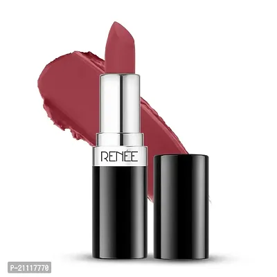 RENEE Stunner Matte Lipstick - Brave Heart 4gm| Intense Color Pay Off, Full Coverage Long Lasting Weightless Velvety Formula with One Swipe Application| Enriched with Vitamin E  Hyaluronic Acid-thumb0