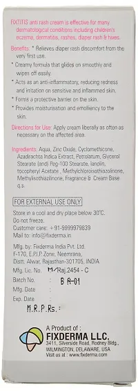 Fixderma 15% zinc oxide Fixtitis Anti Rash Cream | Diaper rash cream for baby | Softening the Rough Skin, Soothing and Healing | Rash Cream for Sensitive Skin - 40gm-thumb4
