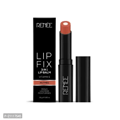 RENEE Lip Fix 3 in 1 Tinted Lip Balm 1.6gm| Lightens  Nourishes| Dual Core Care| Enriched With Vitamin E, Shea Butter  Jojoba Oil | 02 Nutmeg