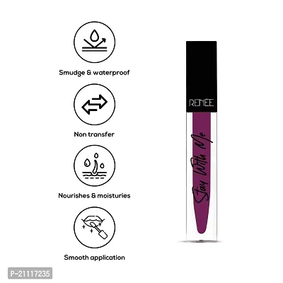 RENEE Stay With Me Matte Lip Color, Long Lasting, Non Transfer, Water  Smudge Proof, Light Weight Liquid Lipstick, Thirst for Wine, 5ml-thumb2