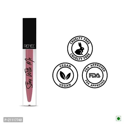 RENEE Stay With Me Matte Lip Color, Long Lasting, Non Transfer, Water  Smudge Proof, Light Weight Liquid Lipstick, Awe for Mauve, 5ml-thumb3