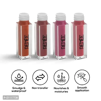 RENEE Stay With Me Mini Matte Lip Color Nutty Nudes 2ml Each| Long Lasting, Light Weight  Non Transfer Formula| Water  Smudge Proof-thumb3