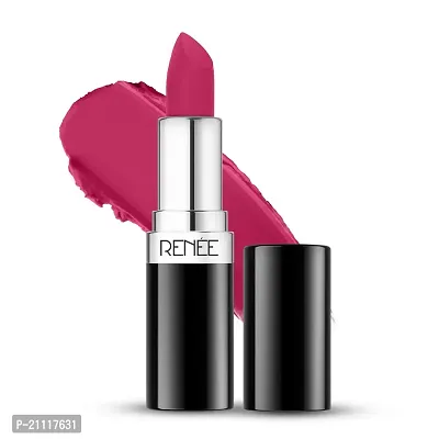 RENEE Stunner Matte Lipstick - Dare You 4gm| Intense Color Pay Off, Full Coverage Long Lasting Weightless Velvety Formula with One Swipe Application| Enriched with Vitamin E  Hyaluronic Acid-thumb0