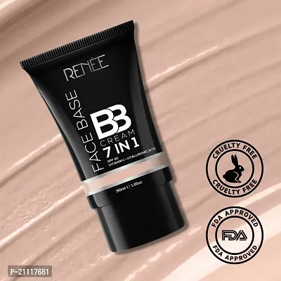 RENEE Face Base BB Cream 7 in 1 with SPF 30 PA+++ Peanut 30ml| Enriched with Hyaluronic Acid  Vitamin C| Hydrates, Nourishes  Smoothens Skin-thumb3