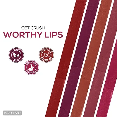 RENEE Crush Glossy Lipstick Fresca 4gm, Non-drying, Highly Pigmented, Intense Moisturizing, Soft Texture, Lightweight, One Swipe Formula | Enriched With Jojoba Oil, Cocoa  Shea Butter-thumb5