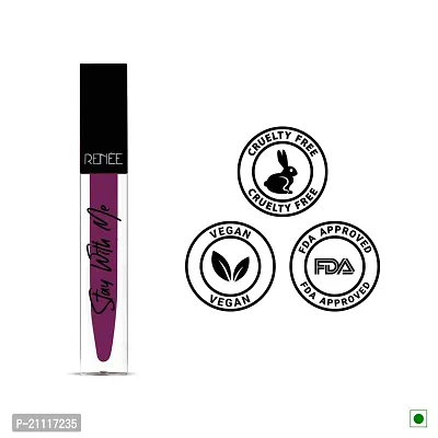 RENEE Stay With Me Matte Lip Color, Long Lasting, Non Transfer, Water  Smudge Proof, Light Weight Liquid Lipstick, Thirst for Wine, 5ml-thumb3