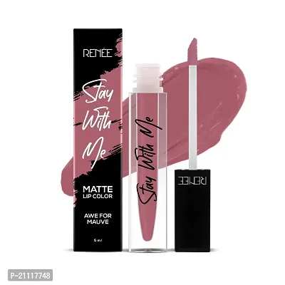 RENEE Stay With Me Matte Lip Color, Long Lasting, Non Transfer, Water  Smudge Proof, Light Weight Liquid Lipstick, Awe for Mauve, 5ml-thumb0