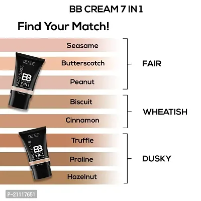 RENEE Face Base BB Cream 7 in 1 with SPF 30 PA+++ Biscuit 30ml| Enriched with Hyaluronic Acid  Vitamin C| Hydrates, Nourishes  Smoothens Skin-thumb5