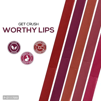 RENEE Crush Glossy Lipstick Cari?o 4gm, Non-drying, Highly Pigmented, Intense Moisturizing, Soft Texture, Lightweight, One Swipe Formula | Enriched With Jojoba Oil, Cocoa  Shea Butter-thumb5