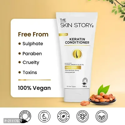 The Skin Story Keratin Smooth Hair Conditioner for Women  Men 100g Split End  Damage Control Long Lasting Conditioning for Dry Frizzy Hair with Vitamin E, Argan and, Olive Oil for All Hair Types-thumb5