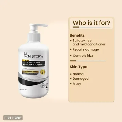 The Skin Story Sulphate Free Keratin Shampoo | Soft  Frizz Free Hair | Split End  Damage Repair | All Hair Types | 190ml-thumb5