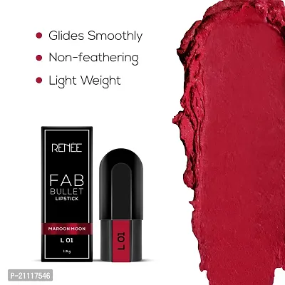 RENEE Matte Fab Bullet L 01 Maroon Moon 1.5 gm| You Can Also Refill Your Fab5 Lipstick With This Bullet of Your Choice-thumb2