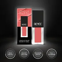 RENEE Check Matte Liquid Lip Color House Of Coral 2.5ml| Long Lasting, Transfer Proof  Water Resistant| Rich Color Payoff| Non Drying Formula-thumb2