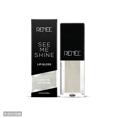 RENEE See Me Shine Lip Gloss - Lady in Crystal 2.5ml - Glossy, Non Sticky  Non Drying Formula, Long Lasting Moisturizing Effect, Compact and Easy to Carry