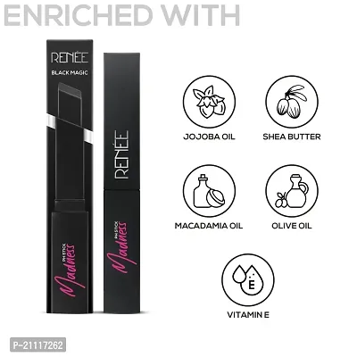 RENEE Madness Ph Lipstick 3gm - Black Lipstick With Glossy Pink Payoff - Long Lasting Nourishment, Enriched With Vitamin E  Jojoba Oil - Vegan  Paraben Free-thumb4