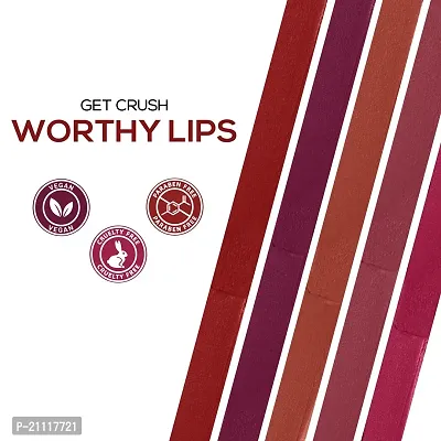 RENEE Crush Glossy Lipstick Caliente 4gm, Non-drying, Highly Pigmented, Intense Moisturizing, Soft Texture, Lightweight, One Swipe Formula | Enriched With Jojoba Oil, Cocoa  Shea Butter-thumb5