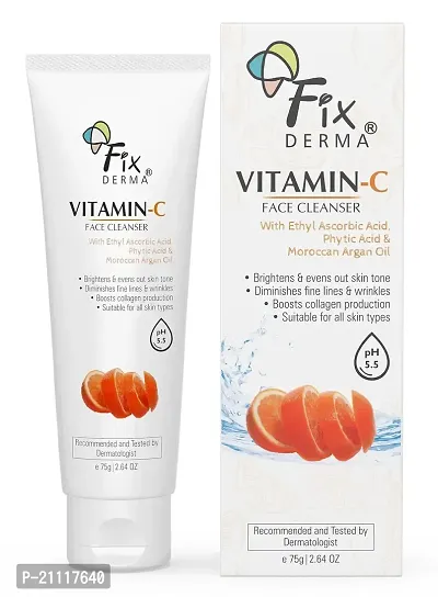 Fixderma Vitamin C Face Cleanser with Ascorbic Acid | facewash woman | Face Wash  Face Cleanser | Face Wash for Oily Skin (All Type Skin) | Face Wash for Women  Men - 75g