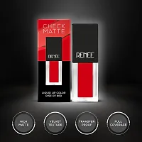 RENEE Check Matte Liquid Lip Color Rise Of Red 2.5ml| Long Lasting, Transfer Proof  Water Resistant| Rich Color Payoff| Non Drying Formula-thumb2