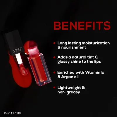 RENEE Super Natural Tinted Lip Oil Red Velvet 3ml, Long Lasting Moisturization  Nourishment | Enriched With Vitamin E  Argon Oil-thumb2