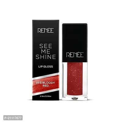 RENEE See Me Shine Lip Gloss - It's Bloody Red 2.5ml, Non Sticky  Non Drying Formula, Long Lasting Moisturizing Effect, Compact and Easy to Carry
