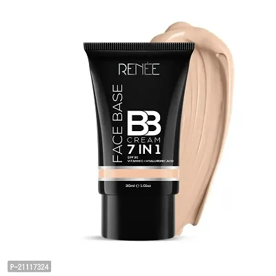 RENEE Face Base BB Cream 7 in 1 with SPF 30 PA+++Butterscotch 30ml| Enriched with Hyaluronic Acid  Vitamin C| Hydrates, Nourishes  Smoothens Skin