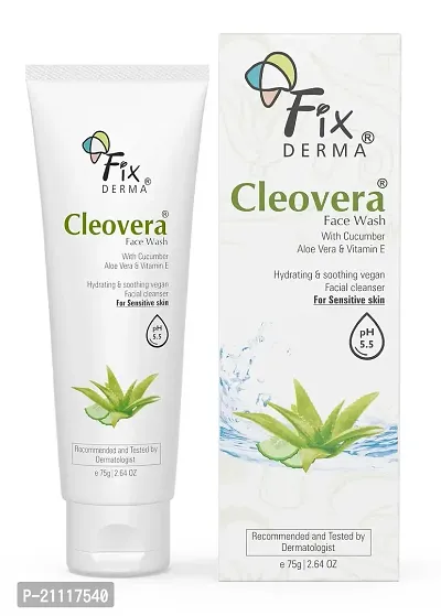 Fixderma Cleovera, Aloe Vera Face Wash with Vitamin E | Aloe Vera Gel for Face | Face Wash  Face Cleanser | Face Wash for Dry Skin (All Type Skin) | Face Wash for Women  Men - 75g-thumb0