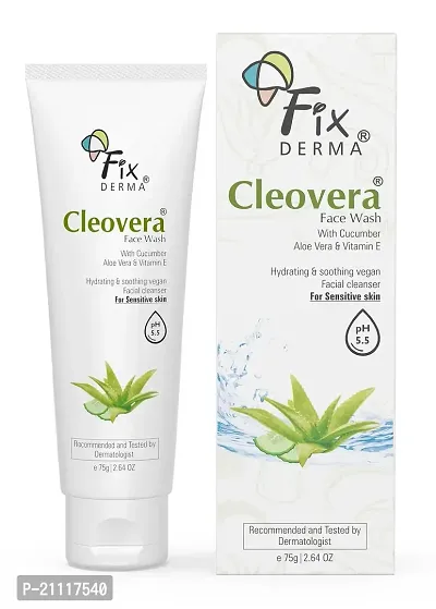 Fixderma Cleovera, Aloe Vera Face Wash with Vitamin E | Aloe Vera Gel for Face | Face Wash  Face Cleanser | Face Wash for Dry Skin (All Type Skin) | Face Wash for Women  Men - 75g