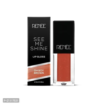 RENEE See Me Shine Lip Gloss - Oh Boy Brown 2.5ml - Glossy, Non Sticky  Non Drying Formula - Long Lasting Moisturizing Effect | Compact and Easy to Carry