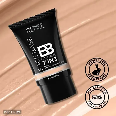 RENEE Face Base BB Cream 7 in 1 with SPF 30 PA+++Butterscotch 30ml| Enriched with Hyaluronic Acid  Vitamin C| Hydrates, Nourishes  Smoothens Skin-thumb3