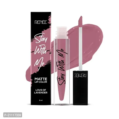 RENEE Stay With Me Matte Lip Color, Long Lasting, Non Transfer, Water  Smudge Proof, Light Weight Liquid Lipstick, Love of Lavender, 5ml-thumb0