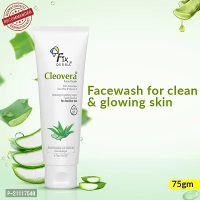 Fixderma Cleovera, Aloe Vera Face Wash with Vitamin E | Aloe Vera Gel for Face | Face Wash  Face Cleanser | Face Wash for Dry Skin (All Type Skin) | Face Wash for Women  Men - 75g-thumb2