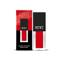 RENEE Check Matte Liquid Lip Color Rise Of Red 2.5ml| Long Lasting, Transfer Proof  Water Resistant| Rich Color Payoff| Non Drying Formula-thumb1