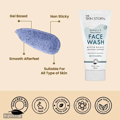 The Skin Story Blueberry Face Wash For Women  Men Deep Cleansing and Moisturizing, Minimizes Pores With Blueberry, Shea Butter, and Witch Hazel Gel Based Paraben Free For All Skin Types 100ml-thumb4