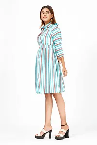 Stylish Crepe Striped Dresses For Women-thumb2