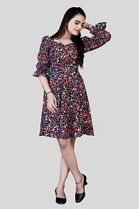 Stylish Crepe Printed Dresses For Women-thumb2