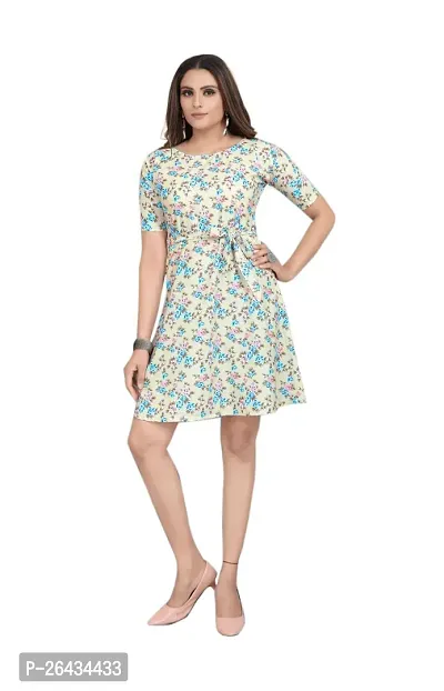 Stylish Crepe Printed Dresses For Women-thumb0