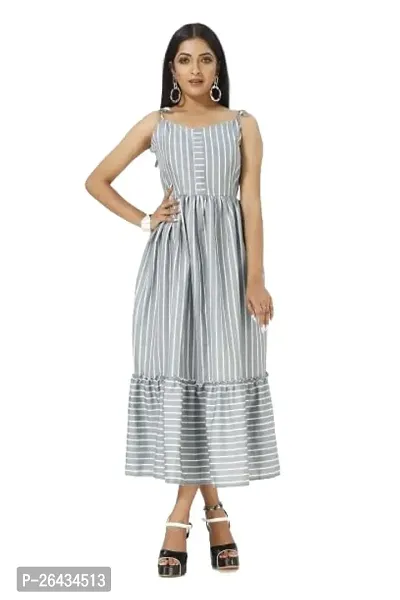 Stylish Crepe Striped Dresses For Women