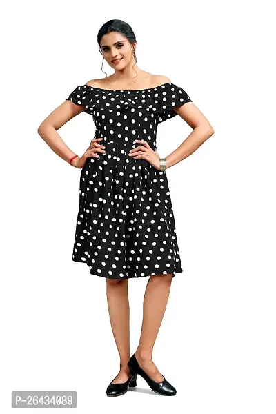 Stylish Crepe Printed Dresses For Women-thumb0