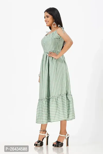 Stylish Crepe Striped Dresses For Women-thumb3