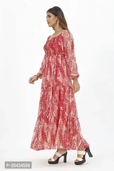 Stylish Chiffon Printed Dresses For Women-thumb2