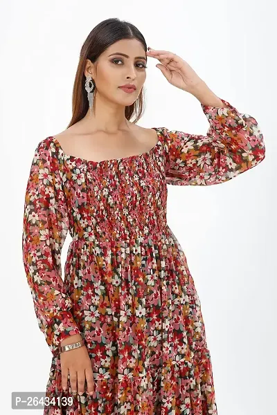 Stylish Chiffon Printed Dresses For Women-thumb5