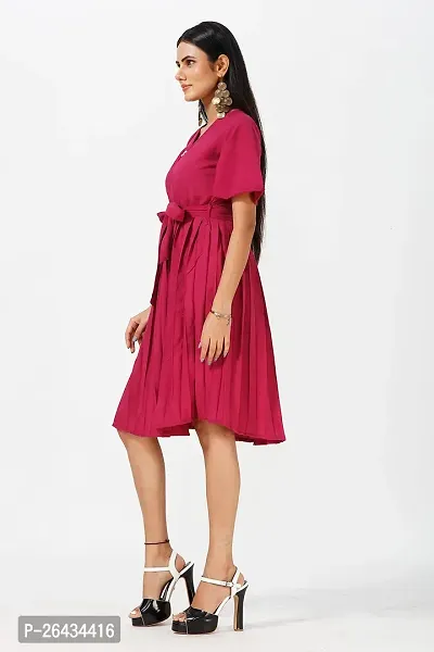 Stylish Crepe Solid Dresses For Women-thumb3