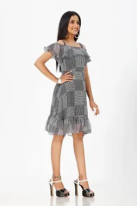 Stylish Chiffon Checked Dresses For Women-thumb1