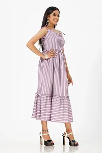 Stylish Crepe Striped Dresses For Women-thumb1
