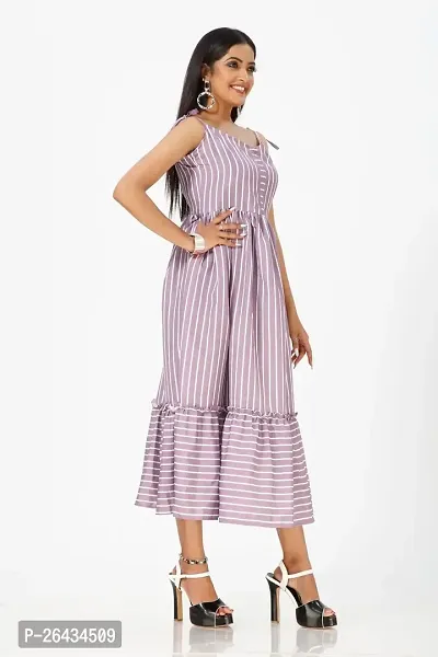 Stylish Crepe Striped Dresses For Women-thumb2